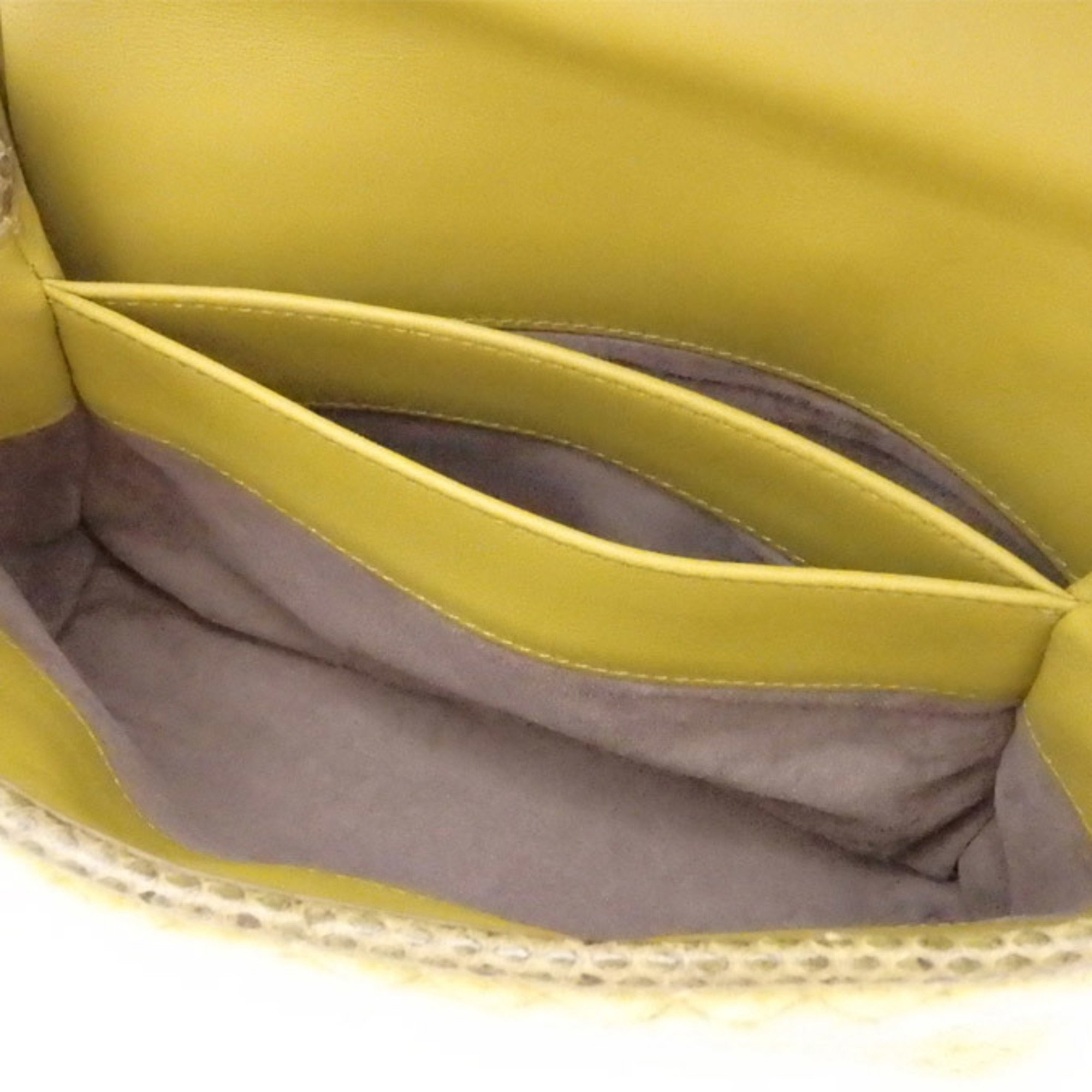 Bottega Veneta BOTTEGA VENETA shoulder bag yellow green velor ladies