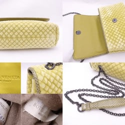 Bottega Veneta BOTTEGA VENETA shoulder bag yellow green velor ladies