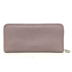 Loewe Round Long Wallet Light Purple Anagram Leather LOEWE Women's