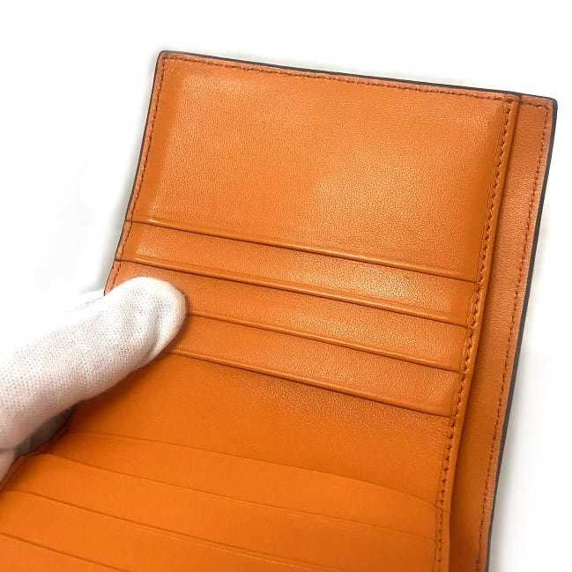 Fendi bi-fold wallet beige gold orange 8M0386 studded leather FENDI mini women's
