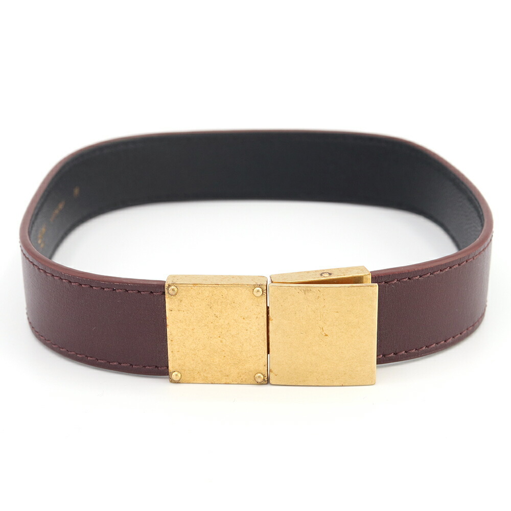 Gold and Brown Leather Loop Bracelet