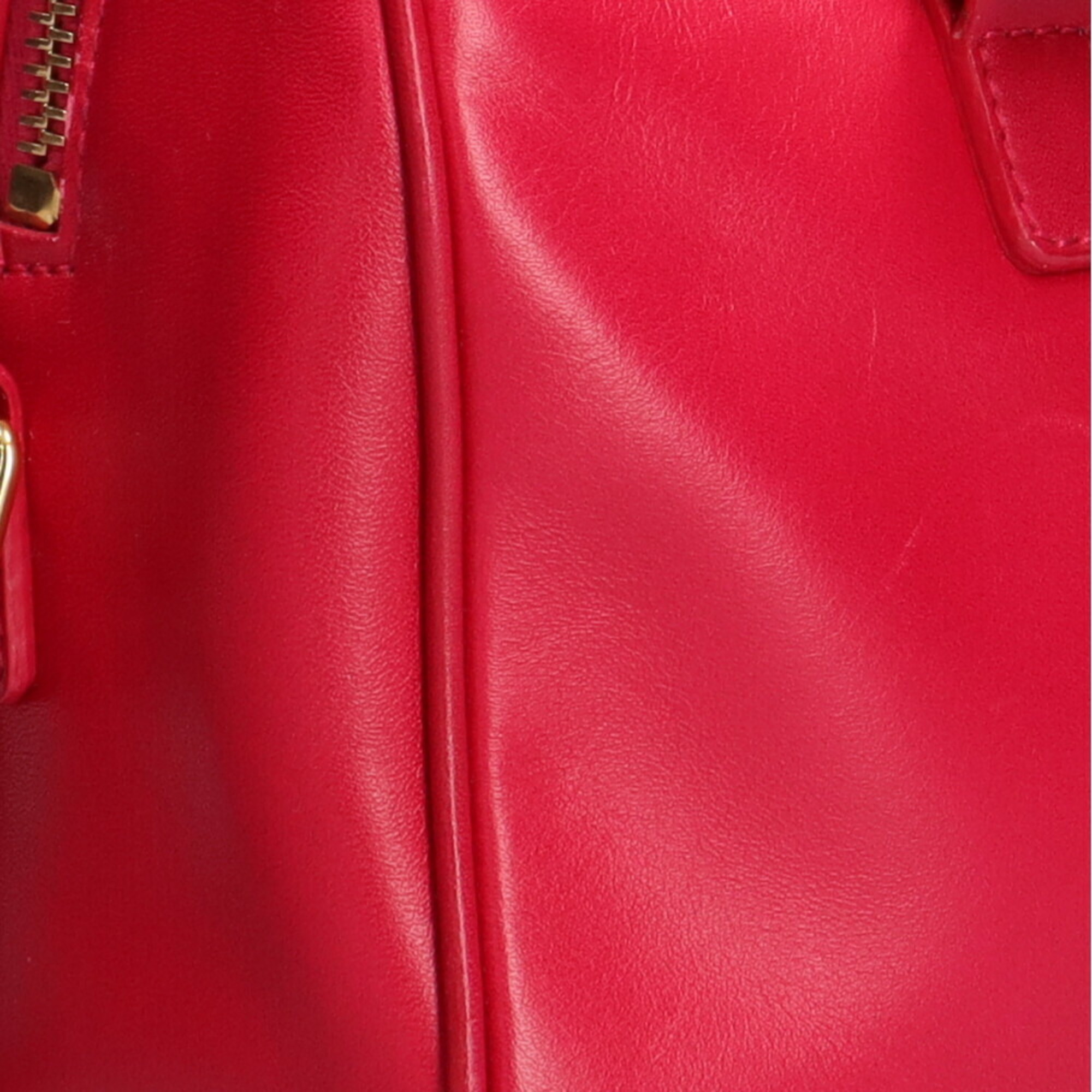 Yves Saint Laurent Saint Laurent Paris SAINT LAURENT PARIS Baby Duffle Shoulder Bag Leather Red Ladies