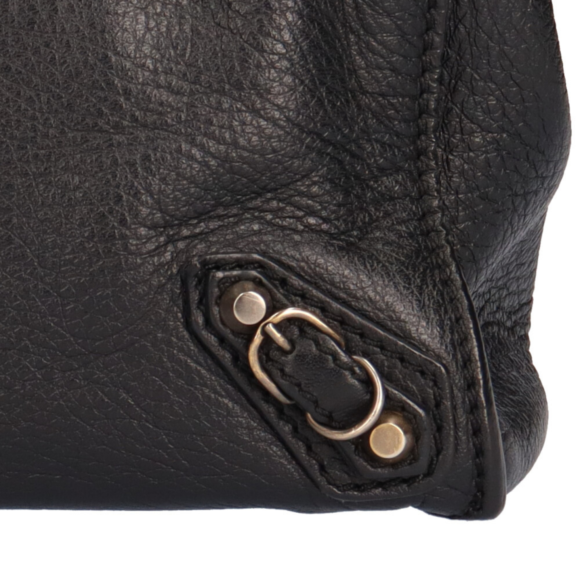 Balenciaga BALENCIAGA mini paper shoulder bag leather black ladies