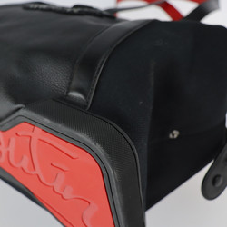 Christian Louboutin BAGDAMON Bag Demon Shoulder Canvas Leather Black Red Boston Handbag