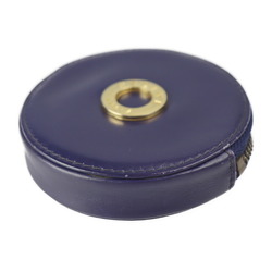 CELINE Celine coin case leather purple navy gold metal fittings circle logo purse