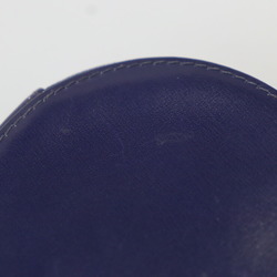 CELINE Celine coin case leather purple navy gold metal fittings circle logo purse