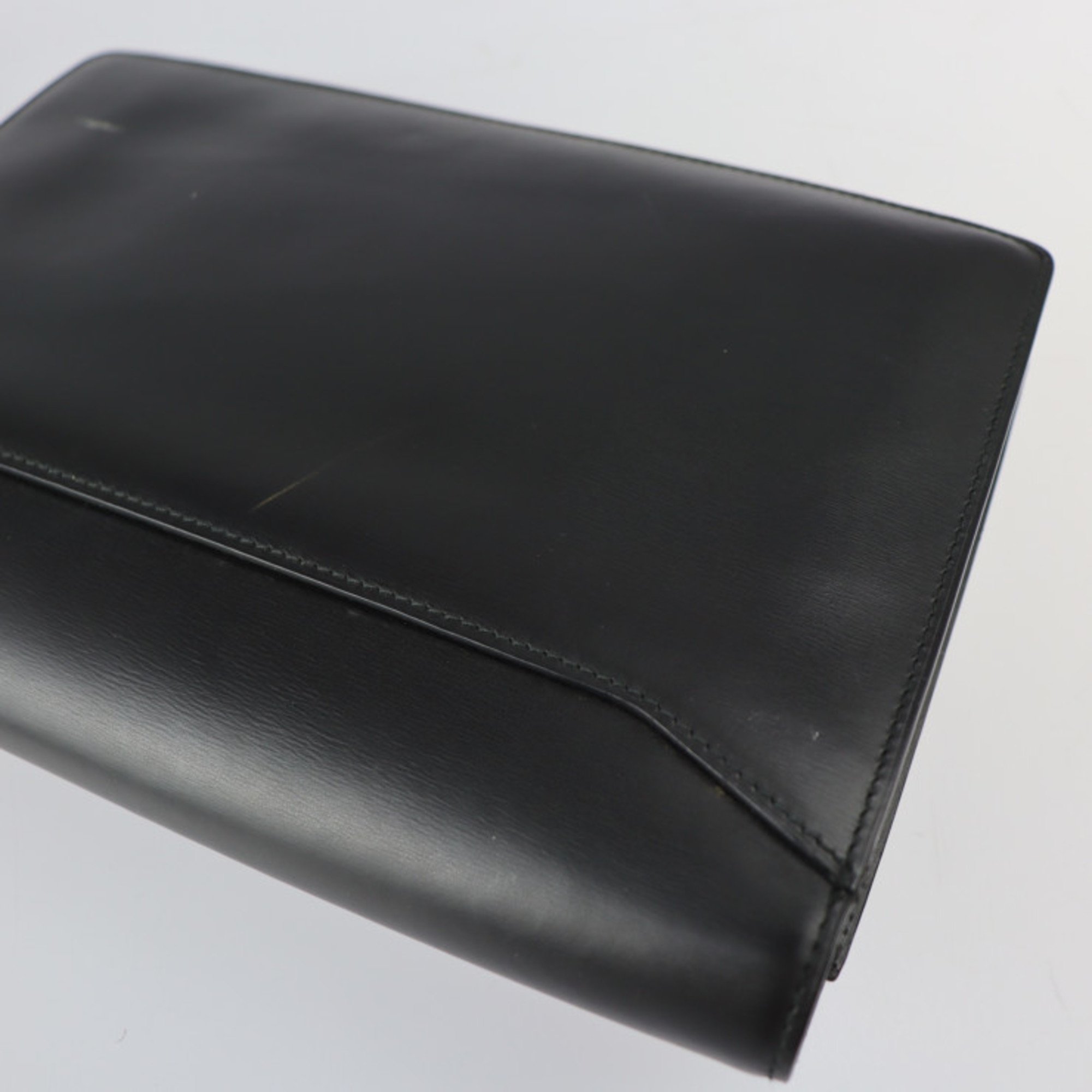 CARTIER Cartier Pasha Clutch Bag L1000230 Calf Leather Black Silver Hardware Wristlet Second