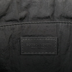 BOTTEGA VENETA Maxi intrecciato clutch bag leather black silver metal fittings second pouch