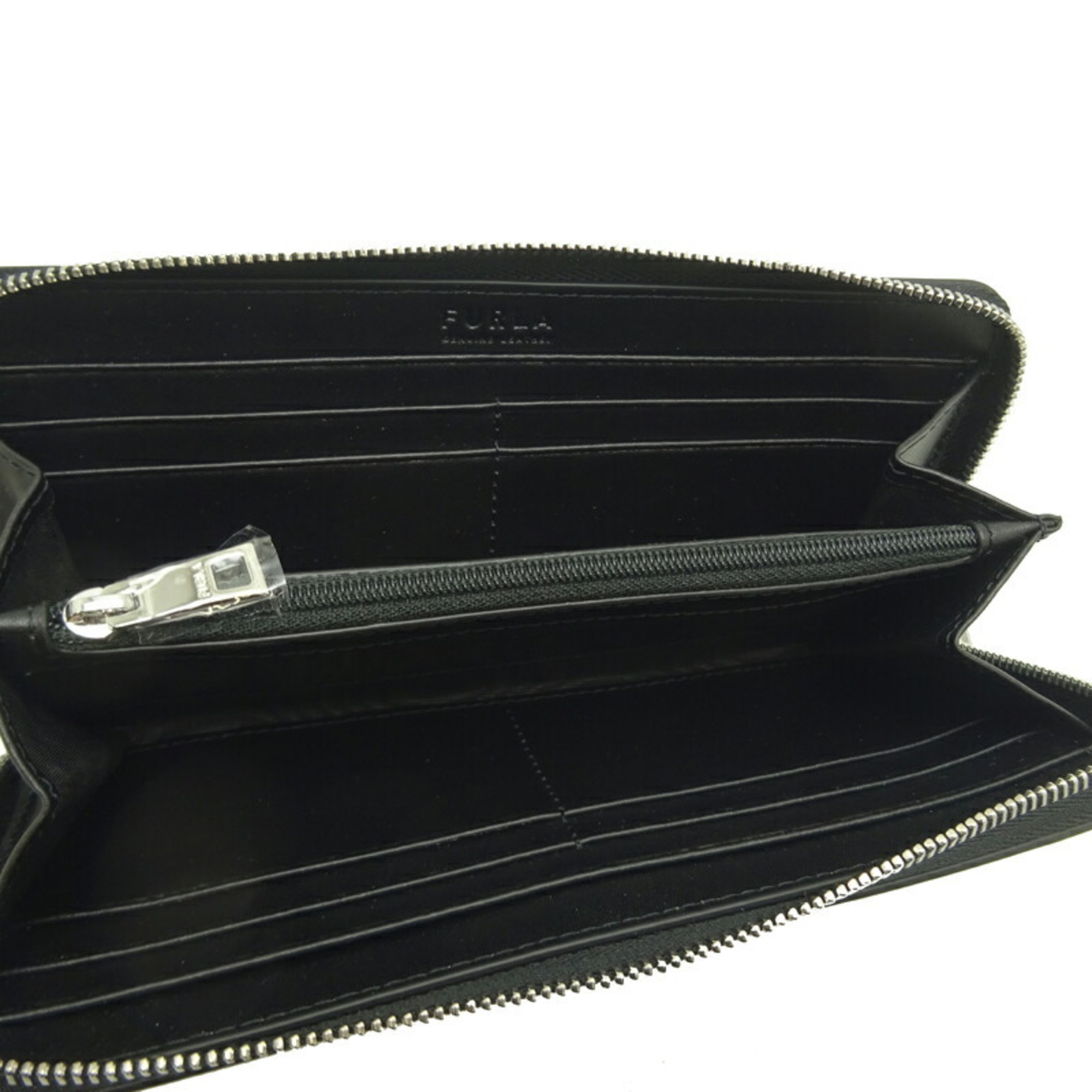 Furla Round Wallet Ladies' Men's Long WP00161 Leather Black