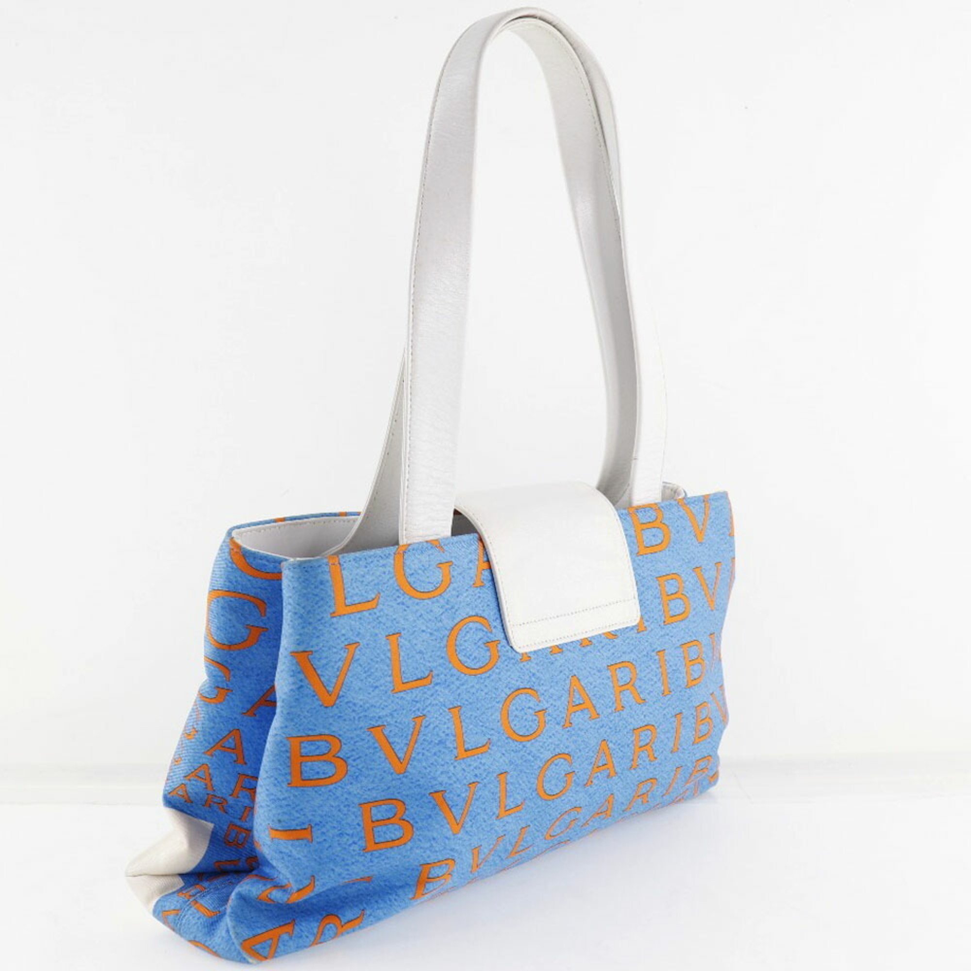 Bvlgari Logomania Nylon Blue/Orange Women's Handbag