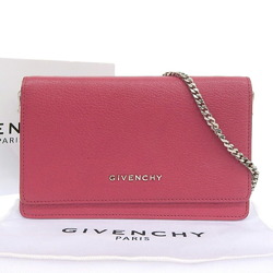 Givenchy GIVENCHY chain long wallet leather wine red