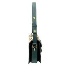 GUCCI Gucci Horsebit 1955 Shoulder Bag 602204 Beige Green Gold Hardware Leather GG Flower Jacquard Men's Women's