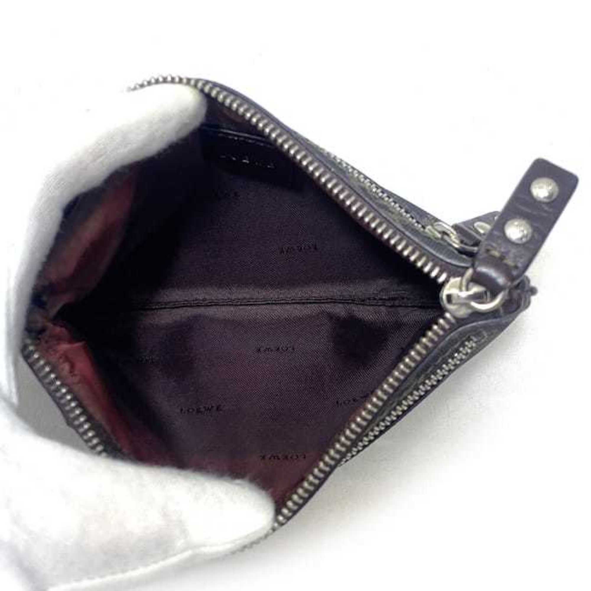 Loewe Pouch Dark Brown Black Anagram 290606 PVC Leather LOEWE Women's Accessory