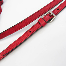 Prada Etiquette Studs 1BH077 Women's Leather Shoulder Bag Red Color