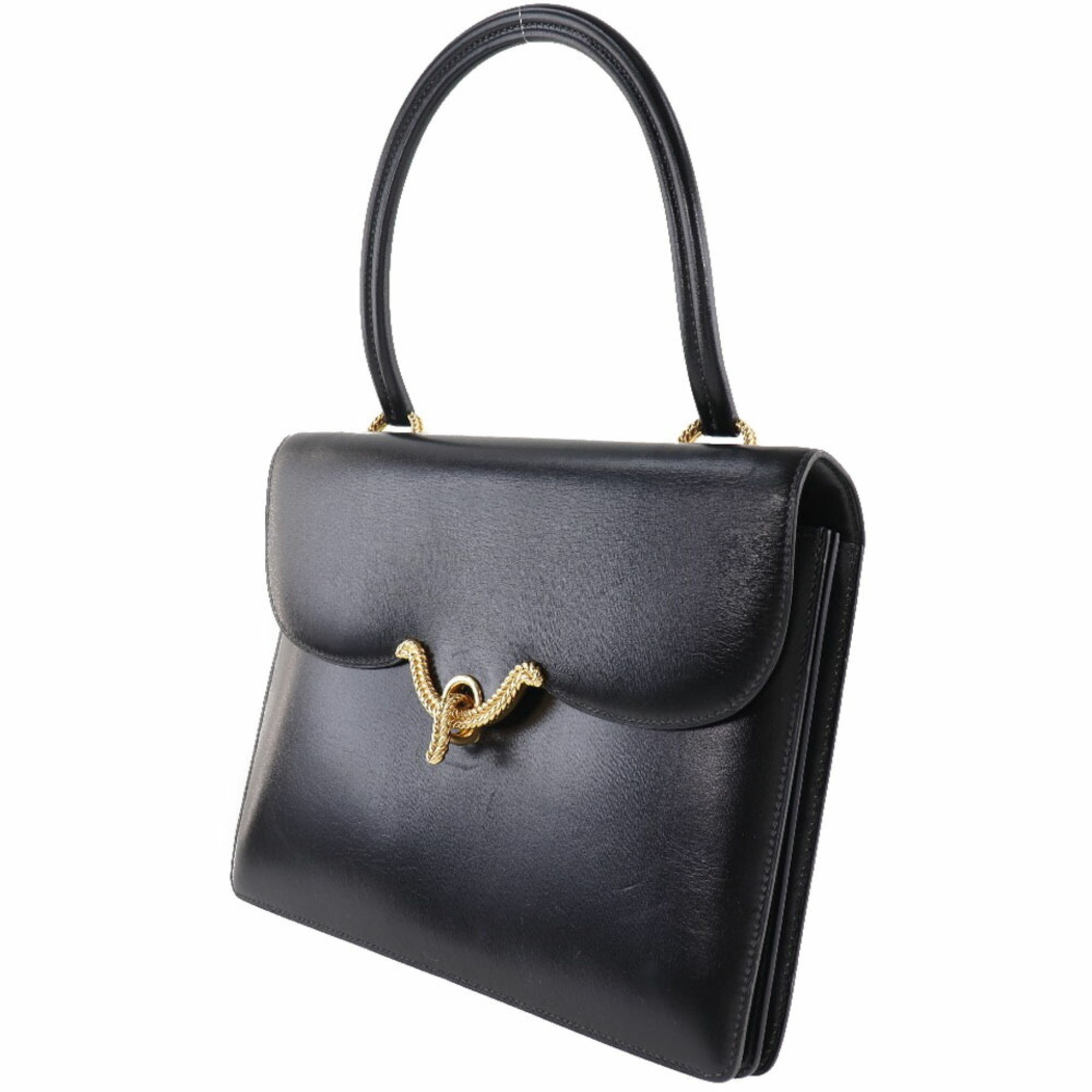 Hermes Vasco Boxcalf Black 〇O Women's Handbag