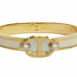 Hermes HERMES Enamel Bracelet Mini Click Shane Dunkle 8mm Cream Gold Women's