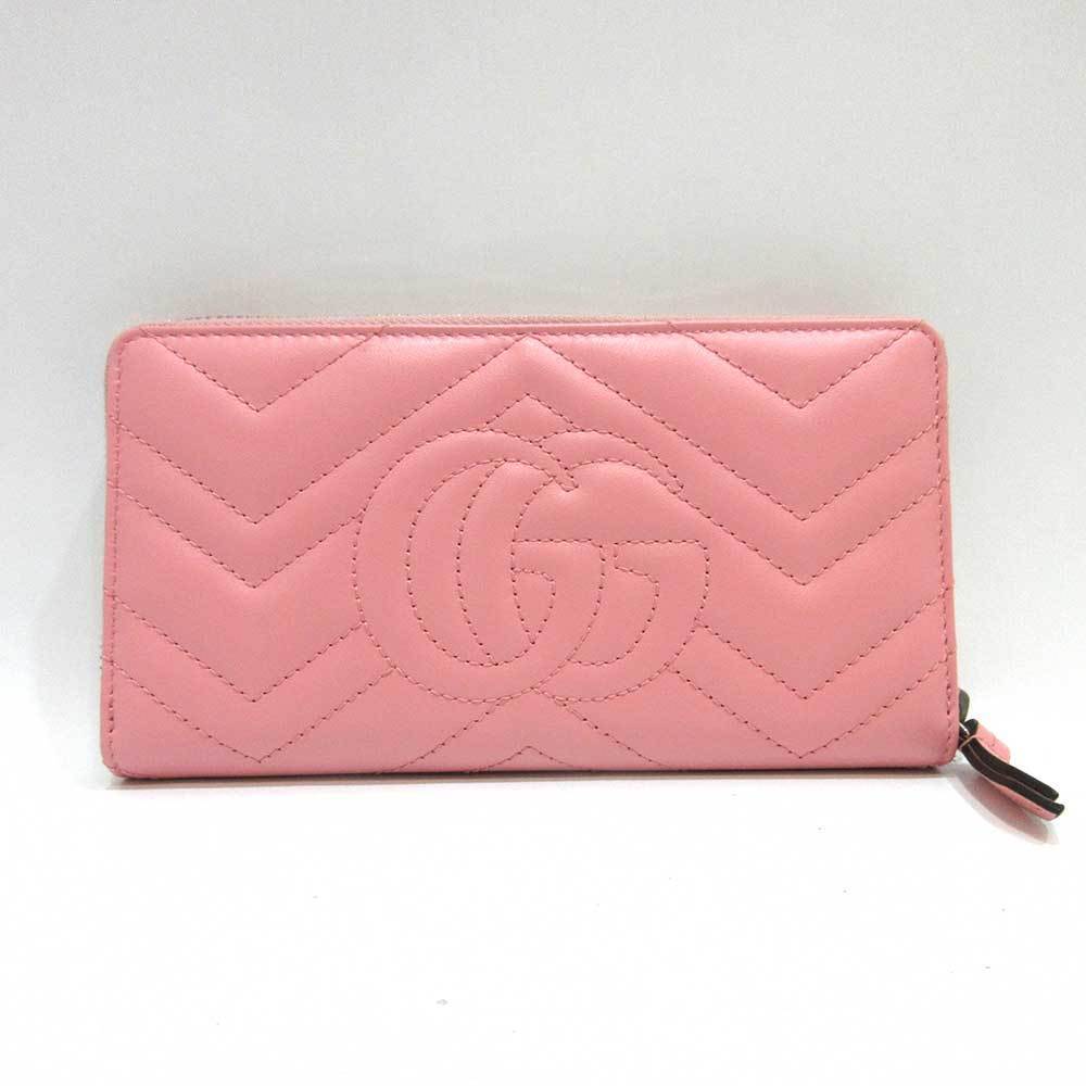 Gucci GG Guccissima Pink Leather Zip Around Wallet LV-W1110P-A003