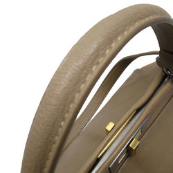 Fendi FENDI Handbag Shoulder Bag Peekaboo Large Leather Brown Beige Unisex 8BN210-HAM-119-2373