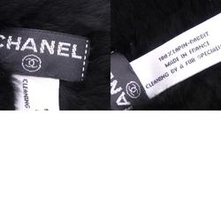 Chanel CHANEL bracelet here mark rabbit fur black / white ladies