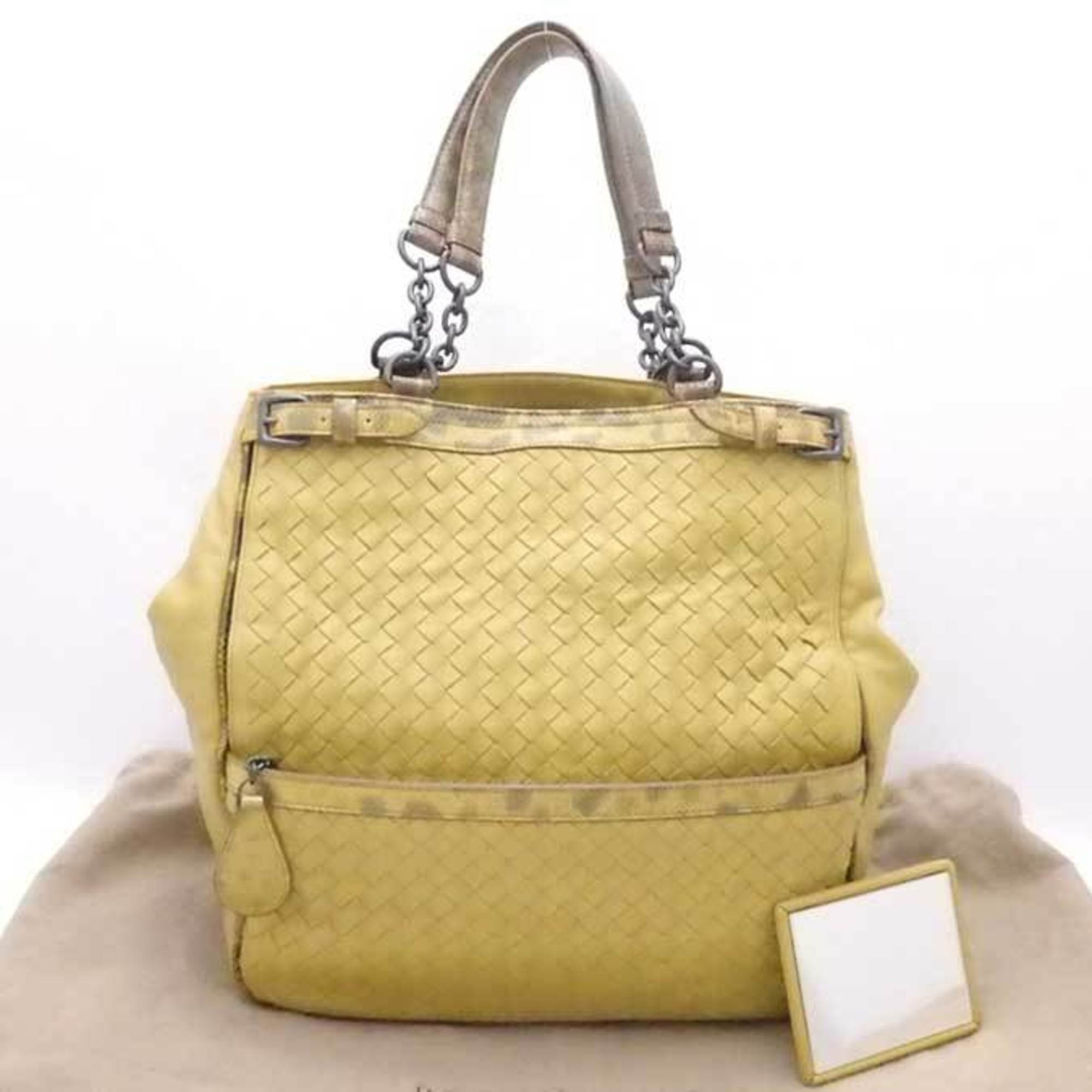 Bottega Veneta BOTTEGAVENETA shoulder bag intrecciato leather green yellow unisex