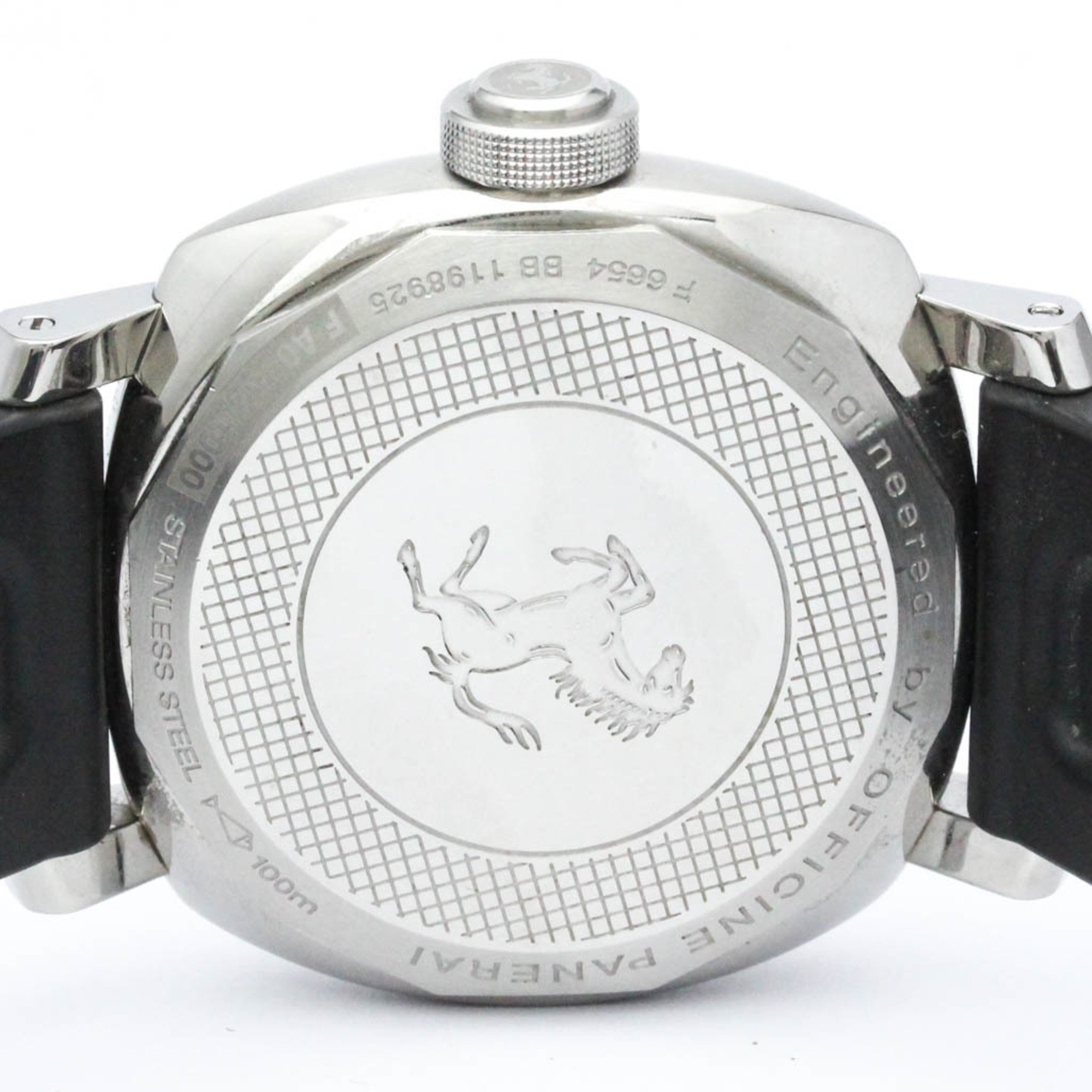 Polished PANERAI Scuderia Ferrari Steel Automatic Mens Watch FER00002 BF555277