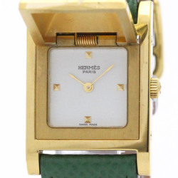 HERMES Medor Gold Plated Leather Quartz Ladies Watch BF557392