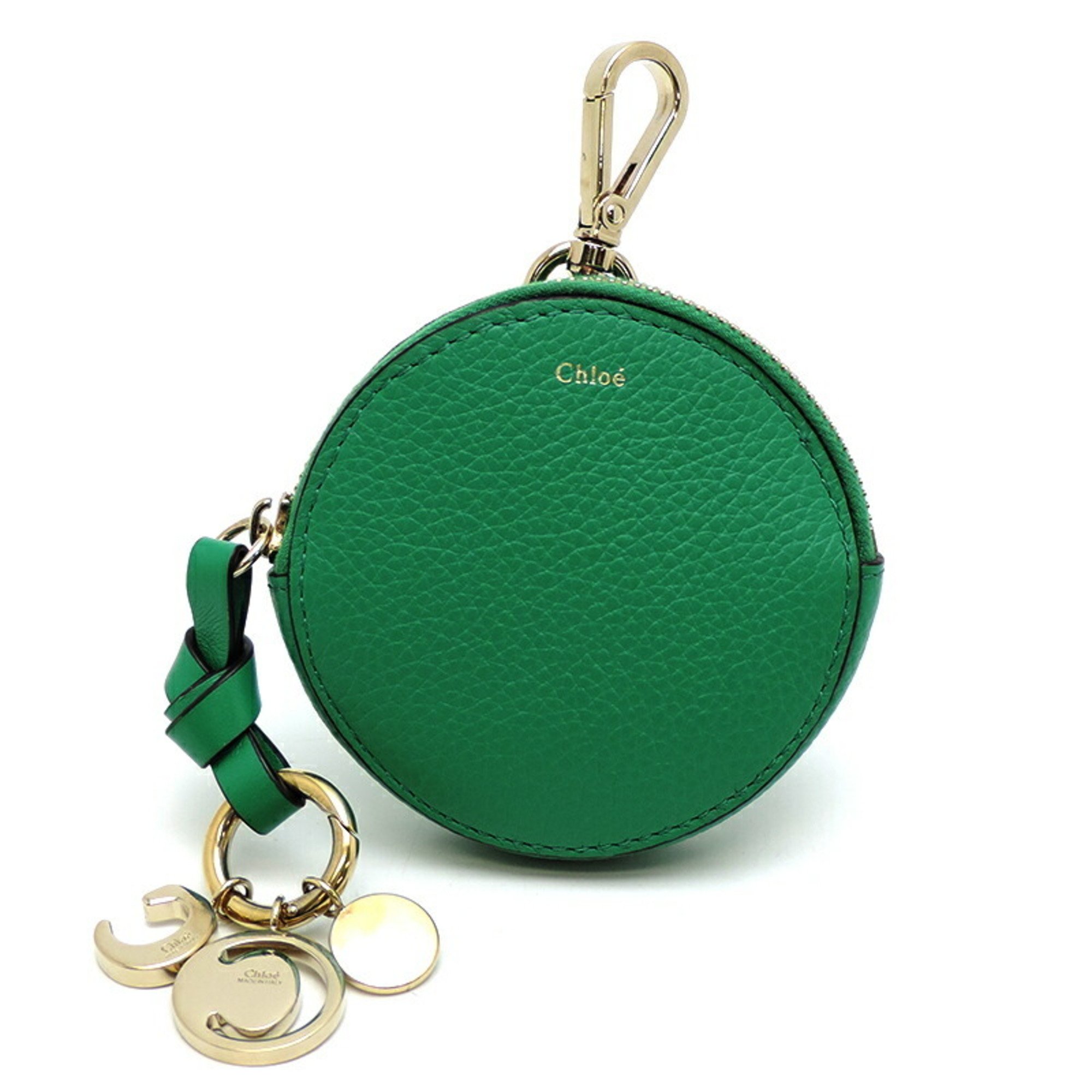 Chloé Chloe Alphabet Small Coin Purse Women's Case CHC23SP766F 5731K Leather Green