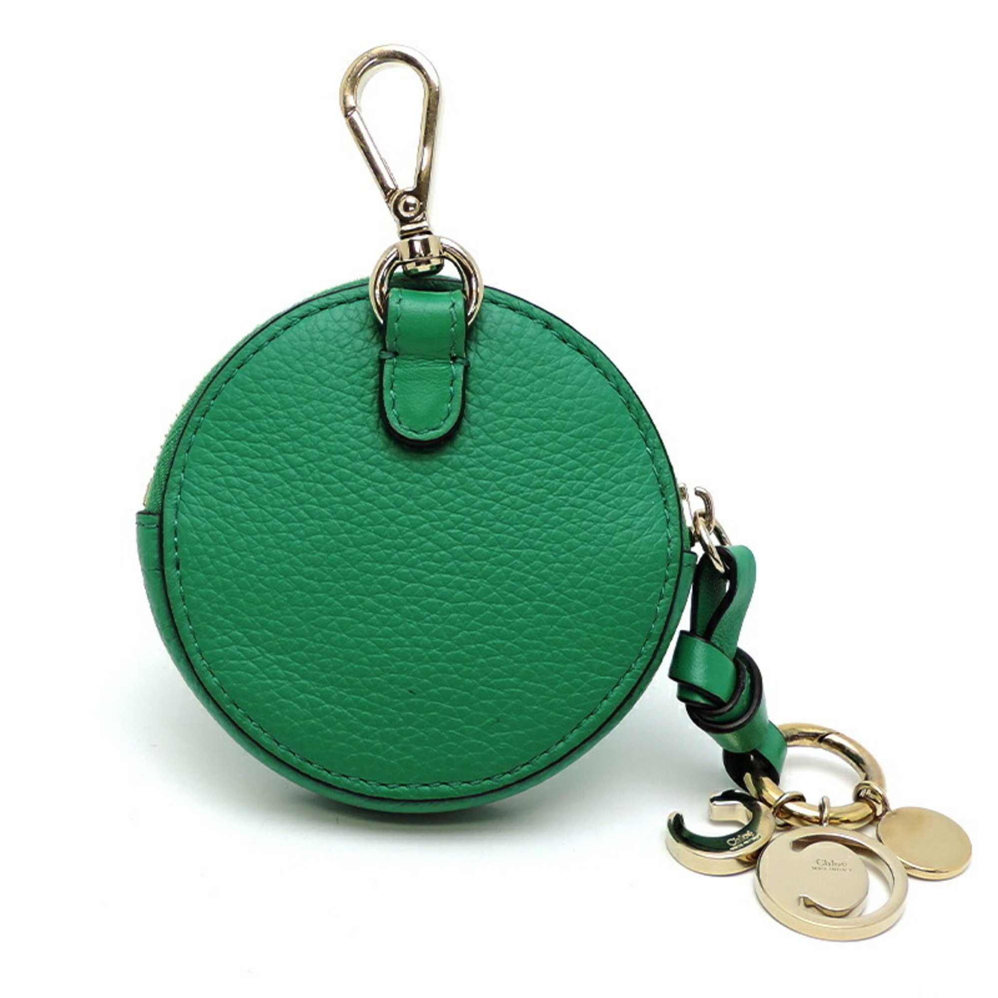 Chloé Chloe Alphabet Small Coin Purse Women's Case CHC23SP766F 5731K Leather Green