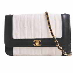 CHANEL Chanel Lambskin Mademoiselle Coco Mark Turnlock Shoulder Bag Black Ivory