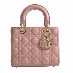 Christian Dior MY ABC DIOR My Lady Canage Leather Handbag Pink Beige