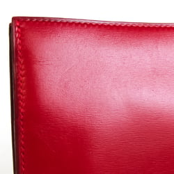 Hermes Unisex Box Calf Leather Bill Wallet (bi-fold) Red Color
