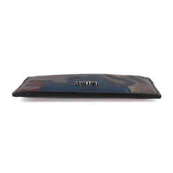 Christian Dior Dior Card Case 2ESCH135UCN Calf Leather Marron Brown Series Multicolor Camouflage Pattern Business Holder