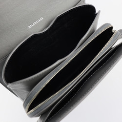 BALENCIAGA Balenciaga shoulder bag 618156 leather gray silver metal fittings wristlet clutch 2WAY B logo