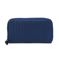 Bottega Veneta Intrecciato 518389 Men,Women Leather Long Wallet (bi-fold) Royal Blue