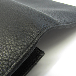 Bvlgari 36966 Men's Leather Long Wallet (bi-fold) Black