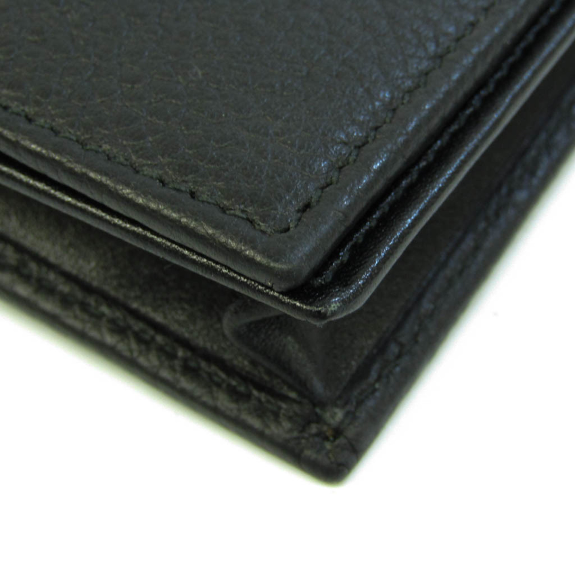 Bvlgari 36966 Men's Leather Long Wallet (bi-fold) Black