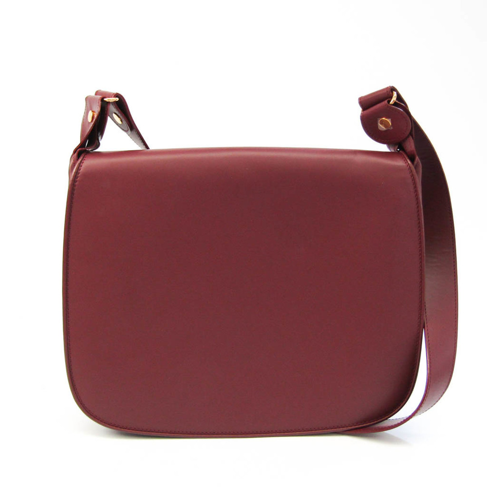 Bordeaux leather crossbody bag