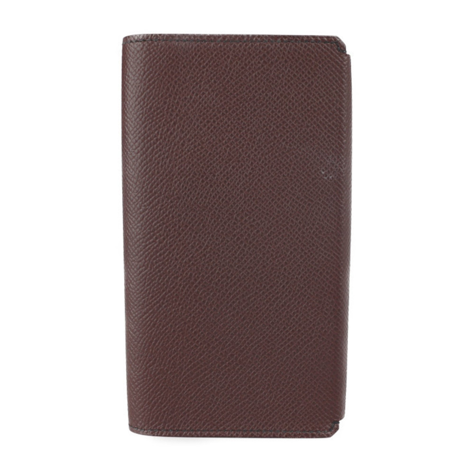 HERMES Hermes Etui Smart Classic Other Accessories Vaux Epsom Brown Navy Notebook Type Smartphone Case Card A Engraved