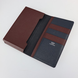 HERMES Hermes Etui Smart Classic Other Accessories Vaux Epsom Brown Navy Notebook Type Smartphone Case Card A Engraved