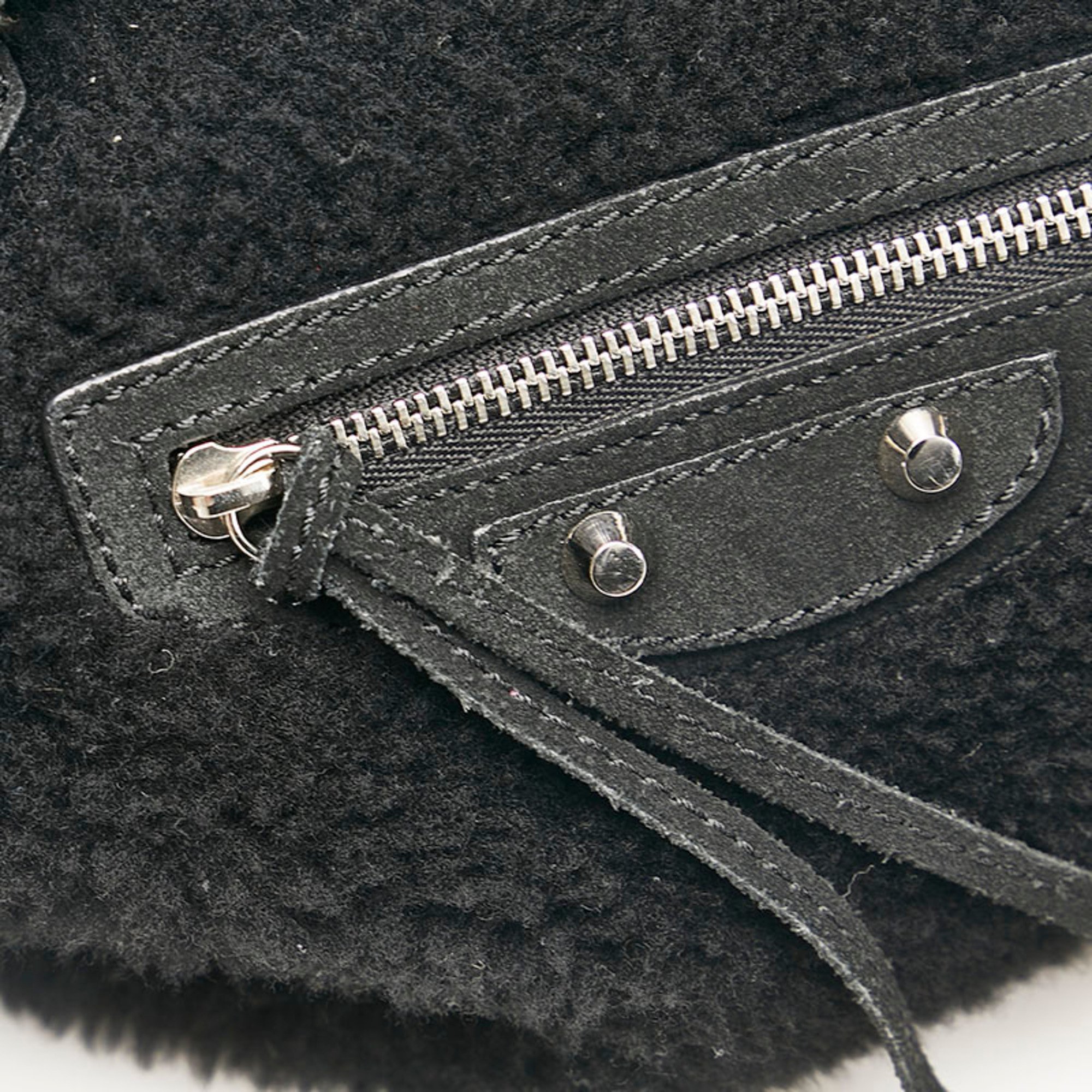 Balenciaga mouton handbag tote bag black leather ladies BALENCIAGA