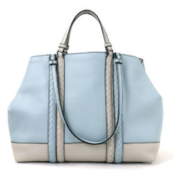 Bottega Veneta BOTTEGAVENETA Handbag Intrecciato Leather Light Blue x Gray Women's