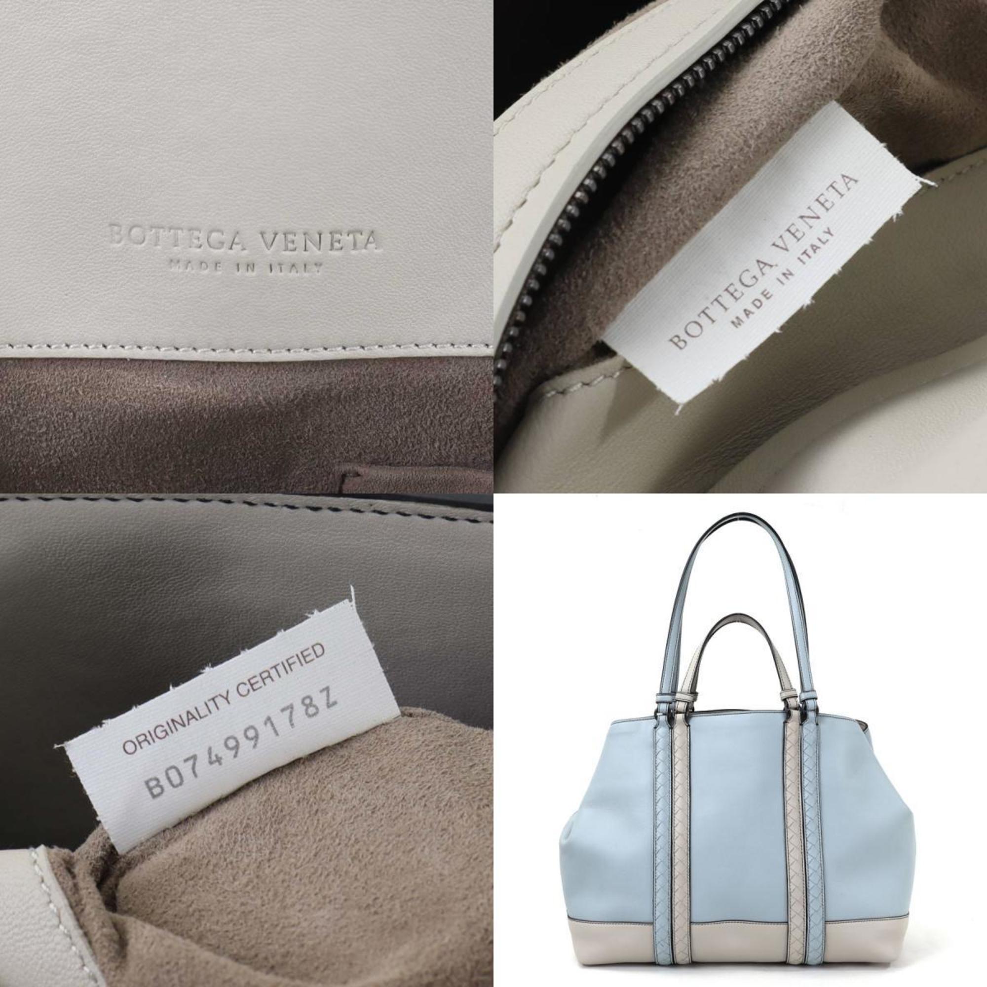 Bottega Veneta BOTTEGAVENETA Handbag Intrecciato Leather Light Blue x Gray Women's