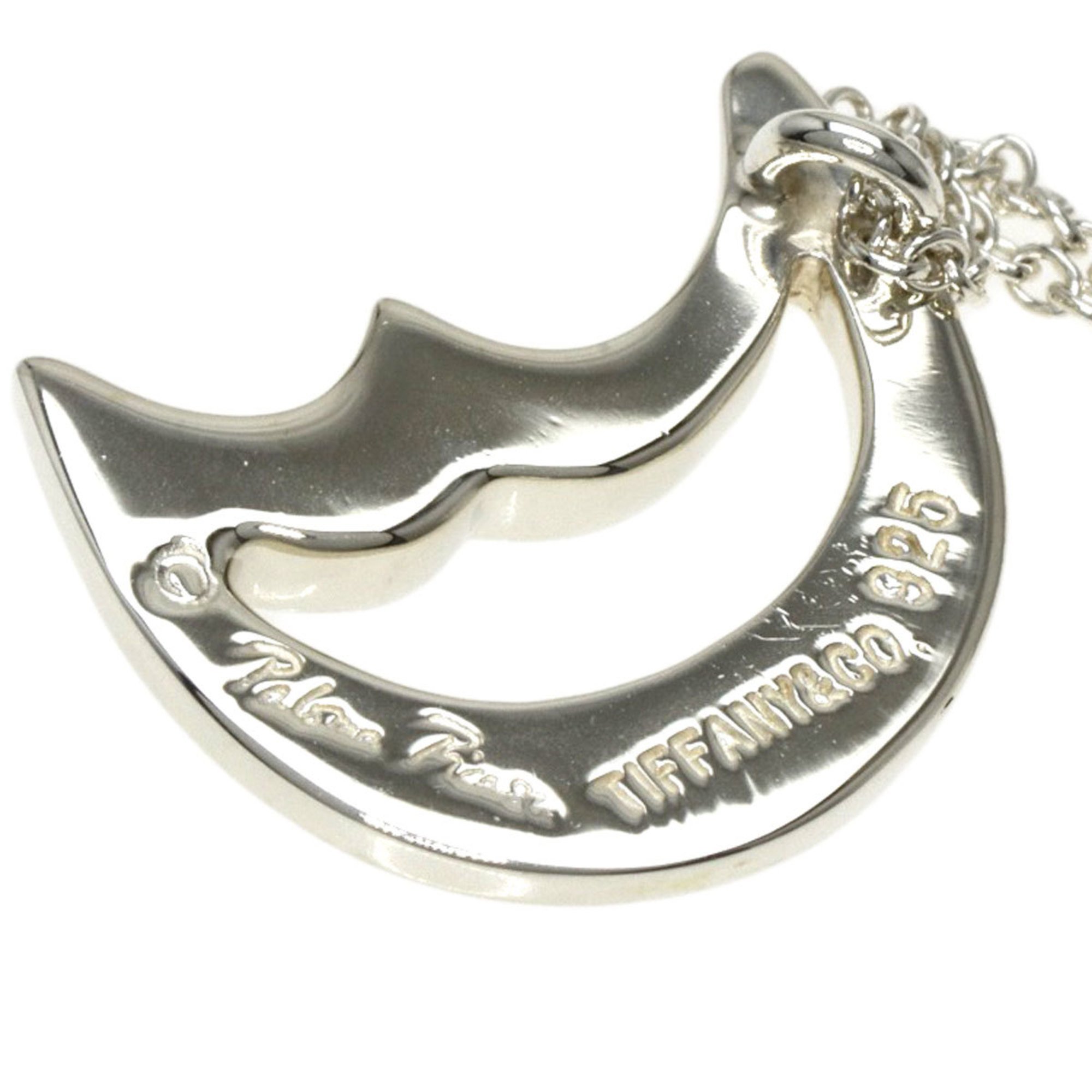 Tiffany Crescent Moon Necklace Silver Ladies