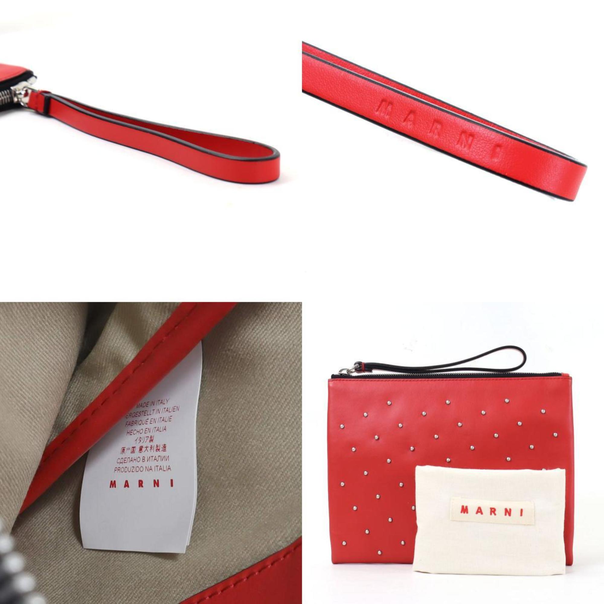 Marni MARNI clutch bag red × silver unisex