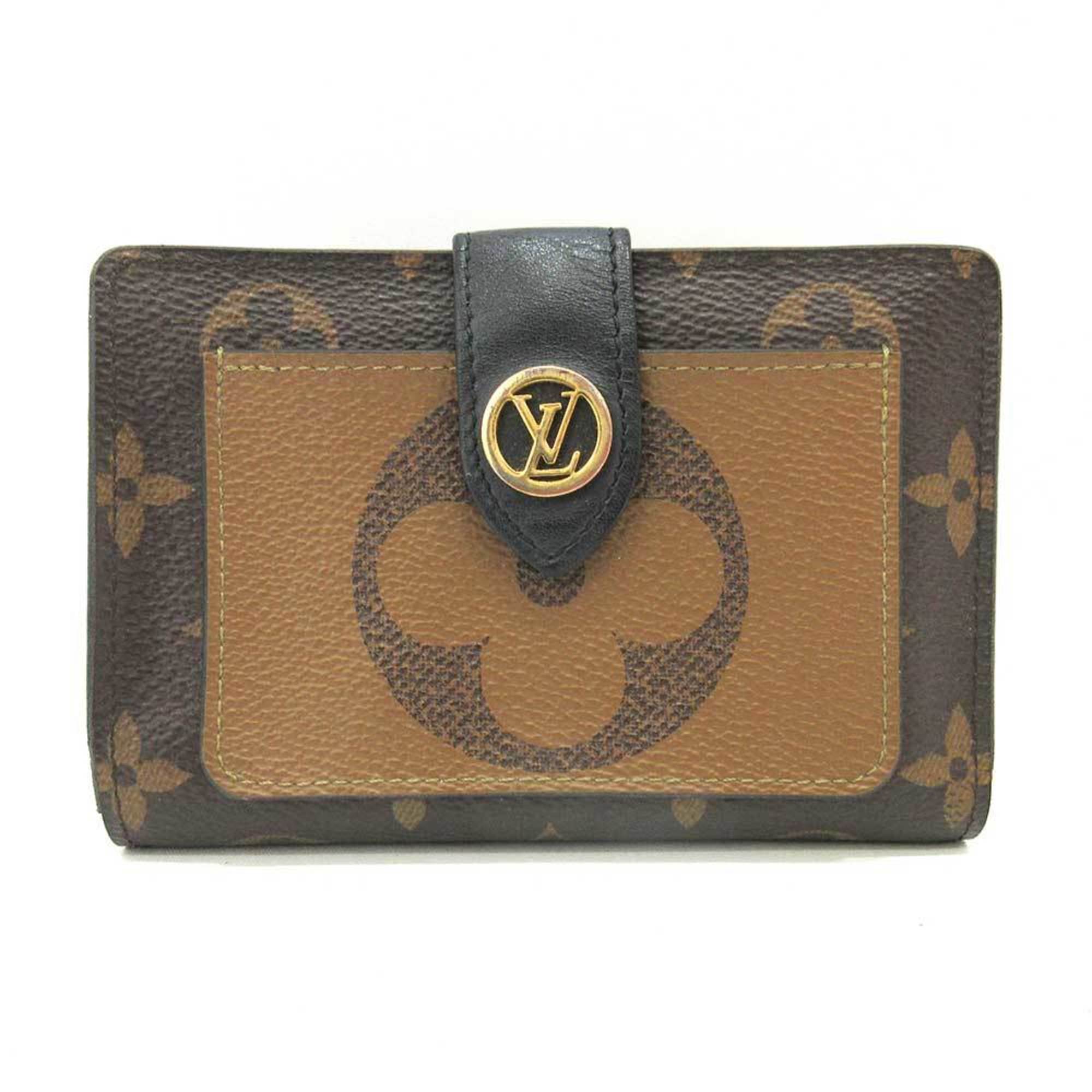 Louis Vuitton Wallet Portefeuille Juliet Brown Mini Bifold Women's Monogram Giant Reverse M69432 LOUISVUITTON