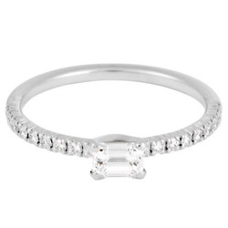 Cartier Ethancel de diamond emerald cut ring K18WG #46 B4225700