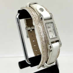 Christian Dior quartz watch D104-100 silver white dial women's trotter leather belt