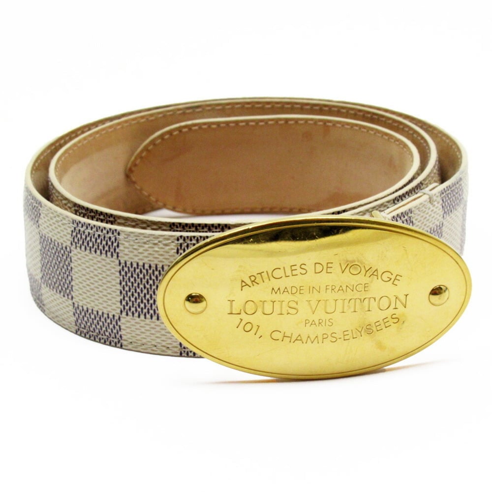 Louis Vuitton LOUIS VUITTON Belt Damier Azur Centure Voyage Canvas Unisex  M9837