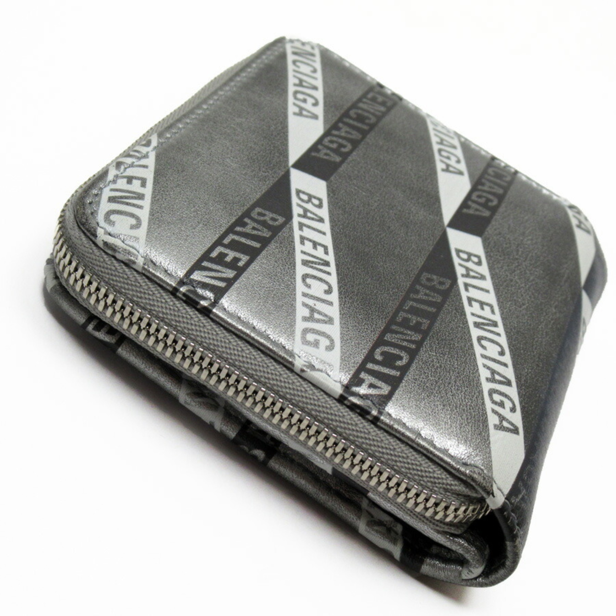 Balenciaga BALENCIAGA Bifold Wallet Leather Gray Unisex