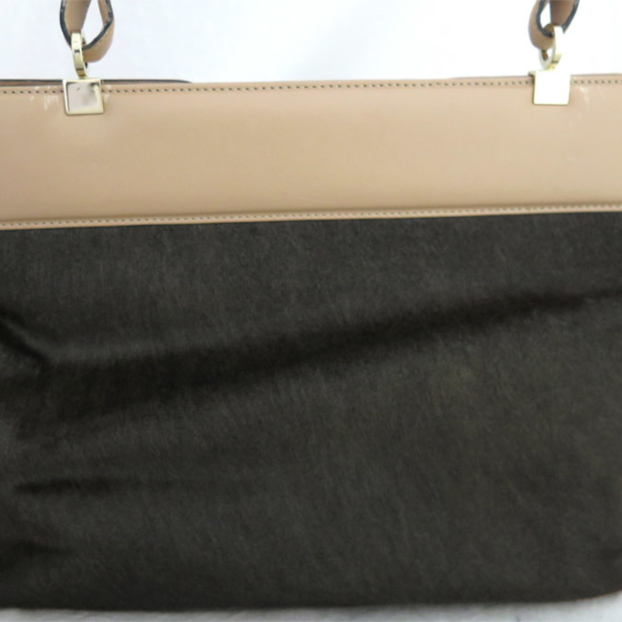 Bvlgari BVLGARI 2Way Bag Handbag Shoulder Isabella Rossellini Harako/Leather Dark Brown/Beige Women's